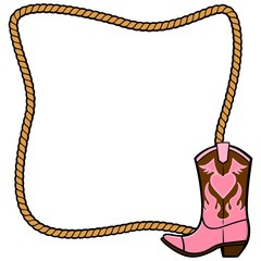Rope Frame and Cowgirl Boot