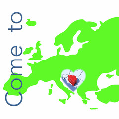 Come to Bosnia con mappa Europa