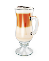 Latte coffee isolated on white