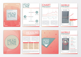 A4 Abstract background design, business brochure big set