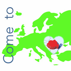Come to Romania con mappa Europa