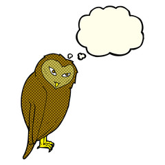 cartoon owl with thought bubble