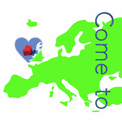 Come to Ireland con mappa Europa