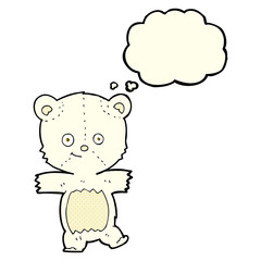 cartoon cute polar bear with thought bubble