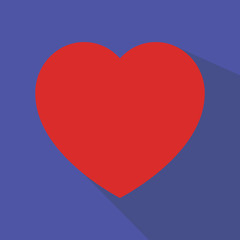  Heart icon with a long shadow