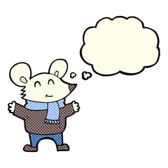 cartoon mouse with thought bubble