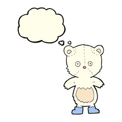 cartoon polar bear cub with thought bubble