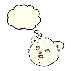 cartoon polar bear face with thought bubble
