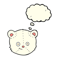cartoon polar bear head with thought bubble