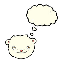 cartoon polar bear head with thought bubble