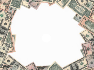 Different dollar bank notes.