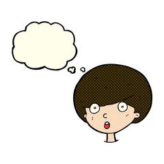 cartoon surprised boy with thought bubble