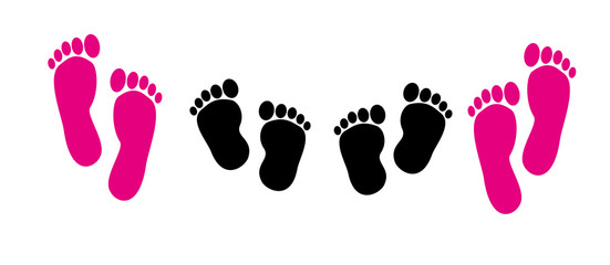 Regenbogen Familie Fußspuren