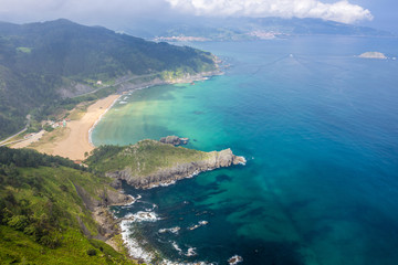 Fototapeta na wymiar Panoramic view of Urdaibai and Cantabrian coast, Bizkaia, Spain