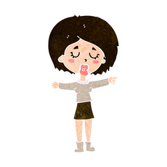 cartoon pointing woman