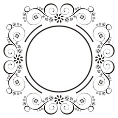 Circle Vintage Frame Vector. frames and vignette for design template. Elements in Victorian style. Ornate decor for invitations, greeting cards, certificate, thank you message.