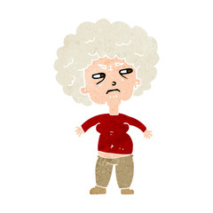 cartoon annoyed old woman
