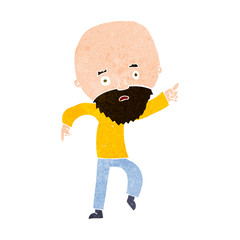 cartoon worried old man pointing