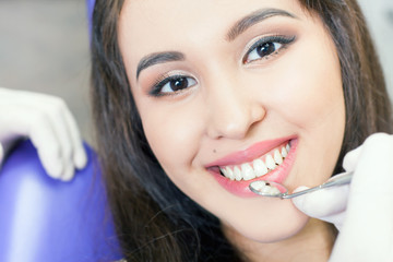 Beautiful asian woman smile with healthy teeth whitening