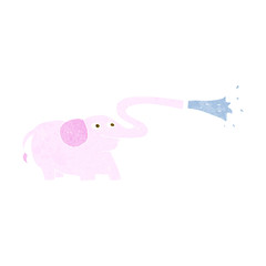 cartoon elephant squirting water