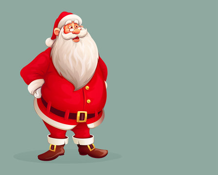 Smiling Santa Claus Standing Alone. Eps10 Vector Illustration