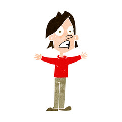 cartoon frightened man