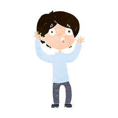 cartoon frightened man