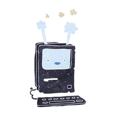 cartoon old computer