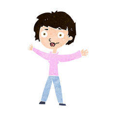 cartoon woman waving arms