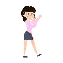 cartoon happy businesswoman