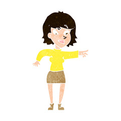 cartoon woman pointing