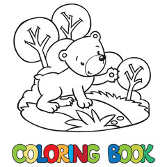 Coloring book of little funny bear