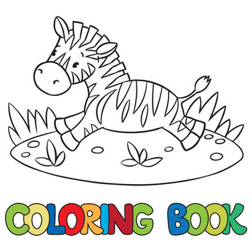 Coloring book of little zebra