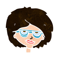 cartoon woman wearing spectacles