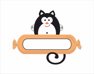 Cat and sausage logo