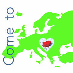 Come to Hungary con mappa Europa