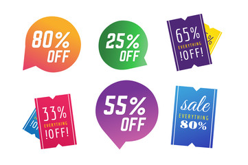 Sale, Off vector tags