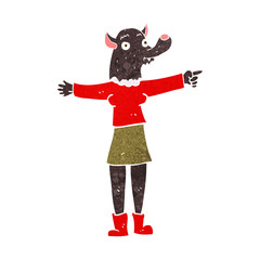 cartoon pointing werewolf woman