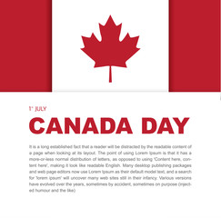 Fototapeta na wymiar Banner design elements for Canada Day 1st of July.
