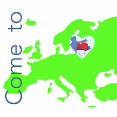 Come to Latvia con mappa Europa
