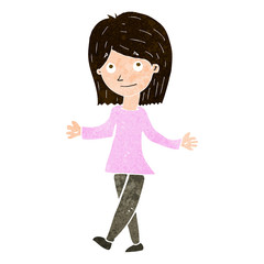 cartoon woman with no worries