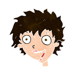 cartoon crazy excited woman