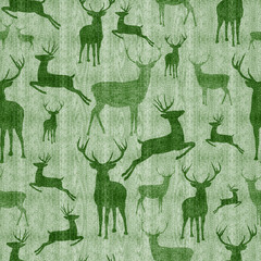 Reindeer vintage seamless pattern background - 91857213