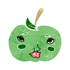 cartoon apple with face