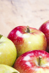 apples on a wooden background
