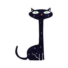 cartoon black cat