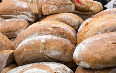Close up of Freshly baked traditional bread