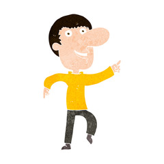 cartoon happy man dancing