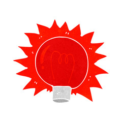 cartoon flashing red light bulb
