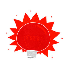 cartoon flashing red light bulb